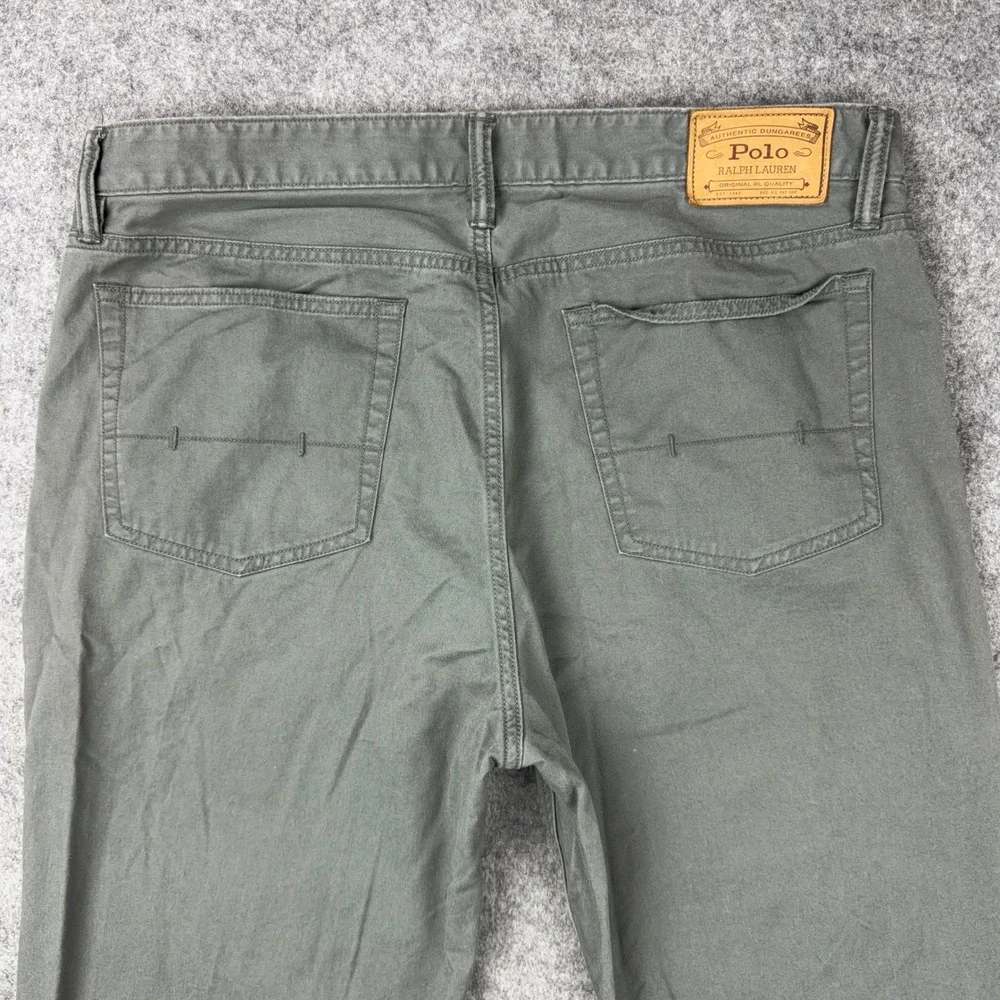 Polo Ralph Lauren Pants Men 36x34 Gray Varick Slim Straight Stretch Chino Casual